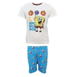 Spongebob Schwammkopf Kinder Kurzarm Pyjama Schlafanzug -Bekleidung Peripherie sponge pyjama 01d