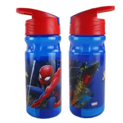 Marvel Spiderman Trinkflasche Flasche Mit Trinkhalm Griff 500 Ml