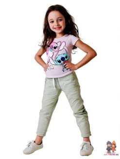 Disney Lilo Und Stitch Kinder Kurzarm T-Shirt Shirt -Bekleidung Peripherie stitch angel shirt 01c