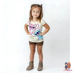 Disney Lilo Und Stitch Kinder Kurzarm T-Shirt Shirt -Bekleidung Peripherie stitch angel shirt 01f