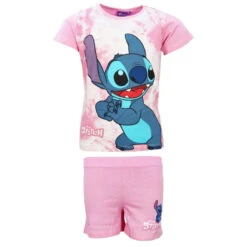 Disney Stitch Mädchen Kinder Sommerset Shorts Plus T-Shirt -Bekleidung Peripherie stitch maedchen set 01e