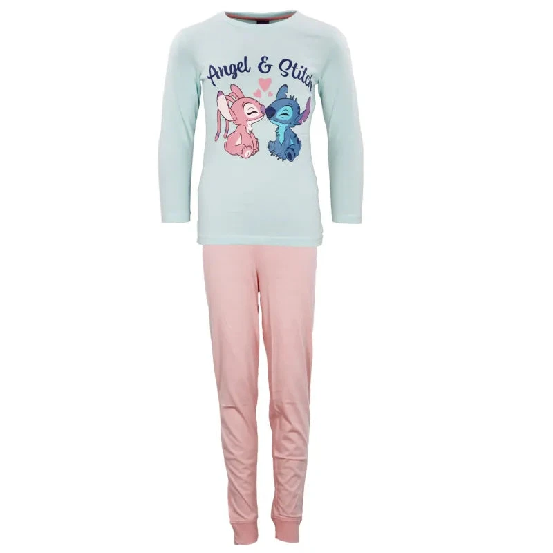 Disney Stitch Angel Kinder Mädchen Langarm Schlafanzug Pyjama 3 Disney Stitch Angel Kinder Mädchen Langarm Schlafanzug Pyjama