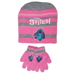 Disney Sticth Kinder Herbst Mütze Wintermütze Plus Handschuhe Gr. 52/54 -Bekleidung Peripherie stitch set 01d