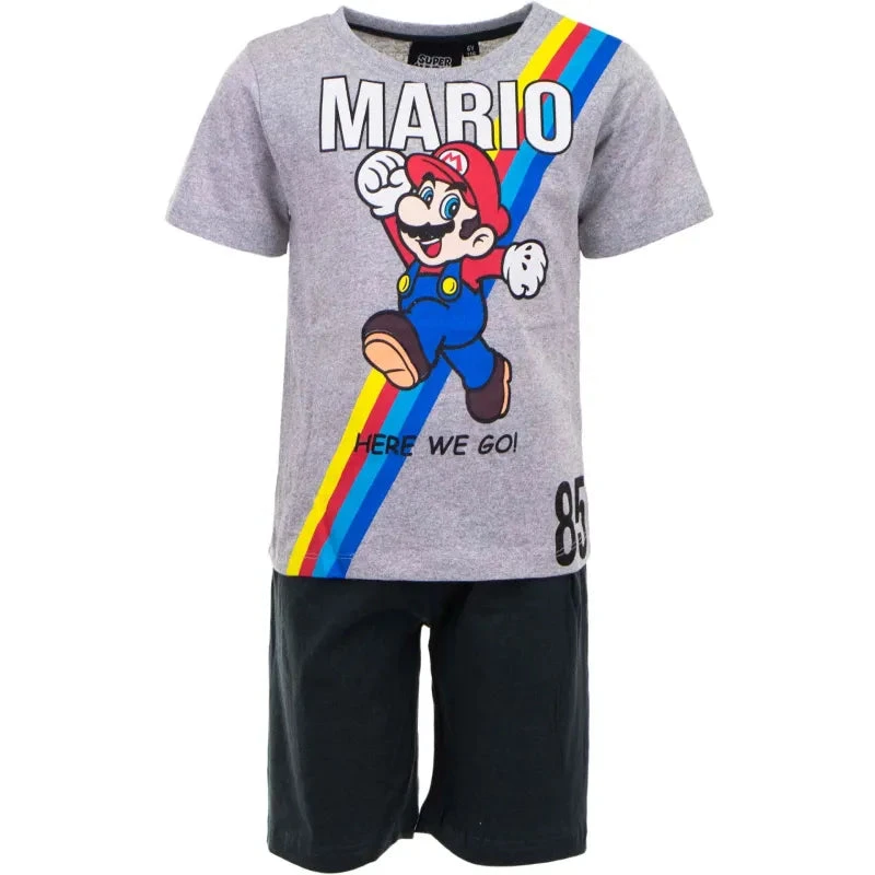 Super Mario Here WE GO Kinder Schlafanzug Pyjama Kurz 3 Super Mario Here WE GO Kinder Schlafanzug Pyjama Kurz