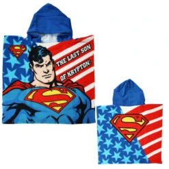 DC COMICS DC Comic Superman Kinder Jungen Mikrofaser Poncho Badeponcho