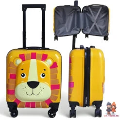 Löwe 3D Kinder Trolley Kinderkoffer ABS Kindertrolley 45x35x25 Cm -Bekleidung Peripherie walizka dziecieca kabinowa bagaz dzieci wp02