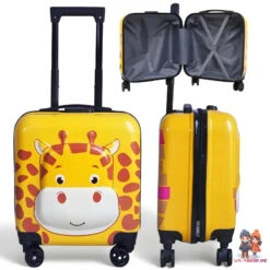 Giraffe 3D Kinder Trolley Kinderkoffer ABS Kindertrolley 45x35x25 Cm 13 Giraffe 3D Kinder Trolley Kinderkoffer ABS Kindertrolley 45x35x25 Cm -Bekleidung Peripherie walizka dziecieca kabinowa bagaz dzieci wp03