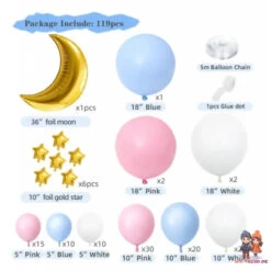 WS-Trend Luftballons Geburtstag Party Deko Set 119 Teilig Ballons -Bekleidung Peripherie zestaw balonow bln07 1