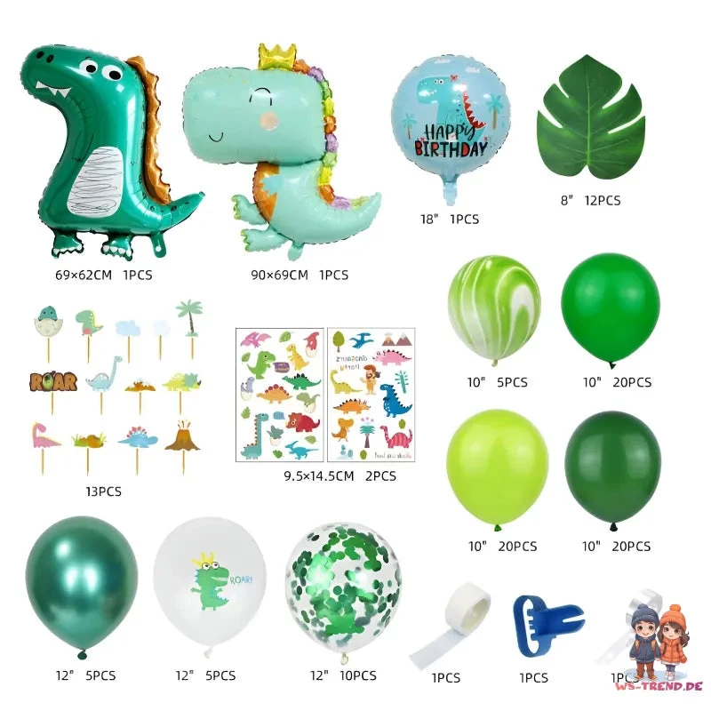 Happy Birthday Dino Luftballons Ballons Geburtstag Party Deko Set 115 Tlg 4 Happy Birthday Dino Luftballons Ballons Geburtstag Party Deko Set 115 Tlg – Bild 2